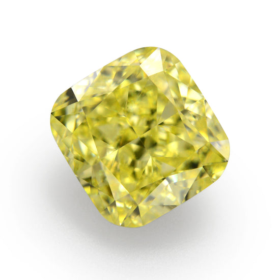 0.60 Carat Fancy Intense Yellow Cushion Diamond VS2 GIA