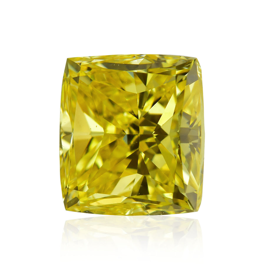 Diamante a cuscino giallo vivido fantasia da 0,50 carati, SI1, GIA