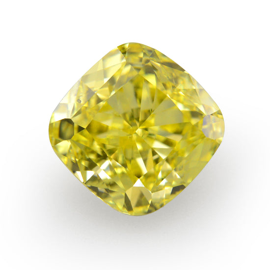 1.00 Carat Fancy Vivid Yellow Cushion Diamond VS2 GIA