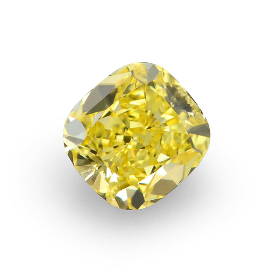 1.01 Carat Fancy Vivid Yellow Cushion Diamond VVS2 GIA