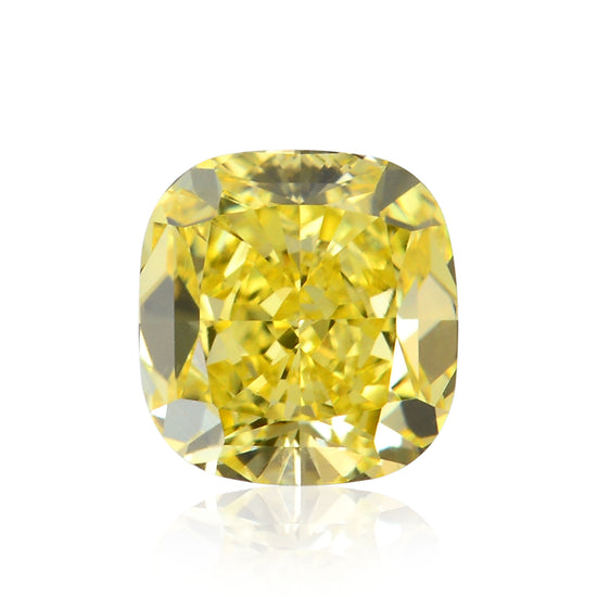 1.01 Carat Fancy Vivid Yellow Cushion Diamond VVS2 GIA