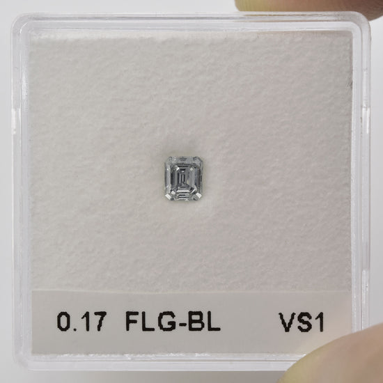 0.17 Carat Fancy Light Gray Blue Emerald Diamond VVS2 GIA