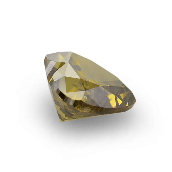 0.55 Carat Fancy Deep Brownish Greenish Yellow HEART Diamond (SI1) GIA