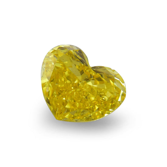 0.37 Carat Fancy Vivid Yellow HEART Diamond (SI2) GIA