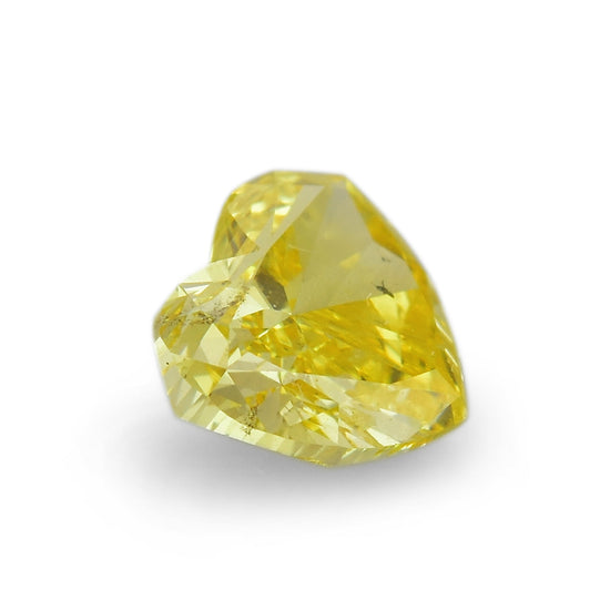 0.37 Carat Fancy Vivid Yellow HEART Diamond (SI2) GIA