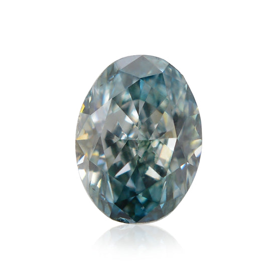 0.15 Carat Fancy Deep Bluish Green Oval Diamond SI1 GIA