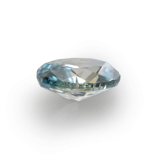 0.15 Carat Fancy Deep Bluish Green Oval Diamond SI1 GIA