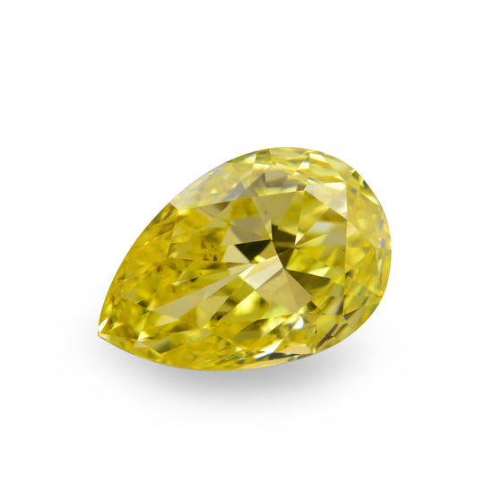 1.03 Carat Fancy Vivid Yellow Pear Diamond SI1 GIA
