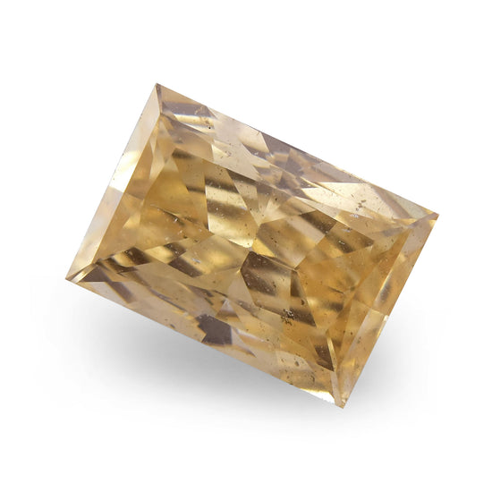 0.43 Carat Fancy Yellowish Orange Princess Diamond (I1) GIA