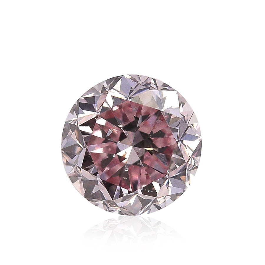 Diamante rotondo rosa violaceo intenso elegante da 0,59 carati, SI2 GIA