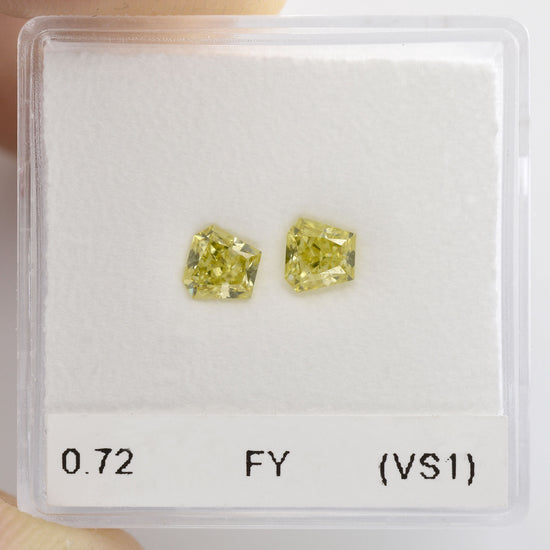 0.72 Carat Fancy Yellow Trapezoid Diamonds (VS1)