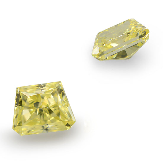 0.60 Carat Fancy Yellow Trapezoid Diamonds (VS1)
