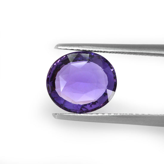 3.07 Carat Purple Oval Sapphire GIC