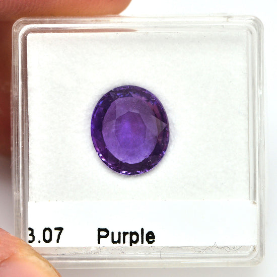 3.07 Carat Purple Oval Sapphire GIC
