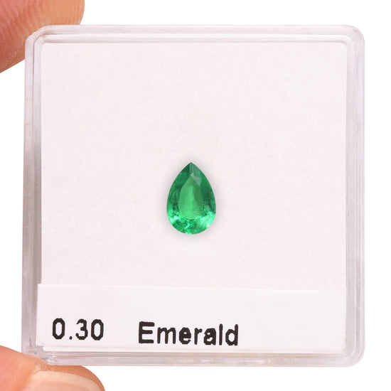 0.30 Carat Green  Pear Emerald