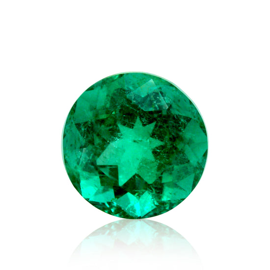 6.43 Carat Green COLOMBIAN Round Emerald CD