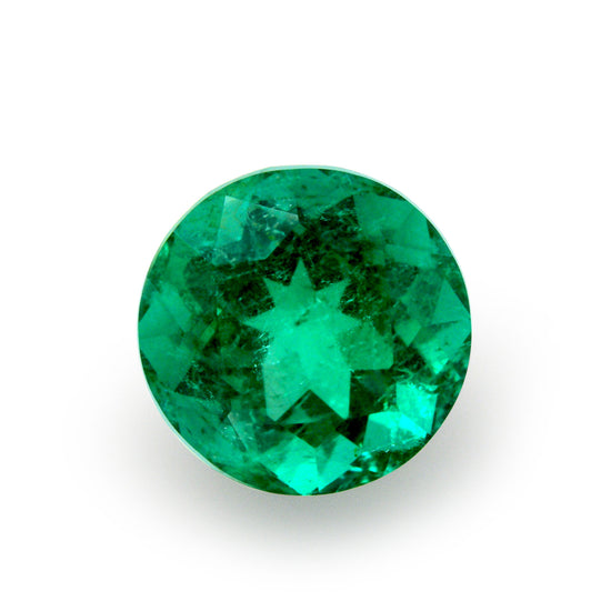 6.43 Carat Green COLOMBIAN Round Emerald CD