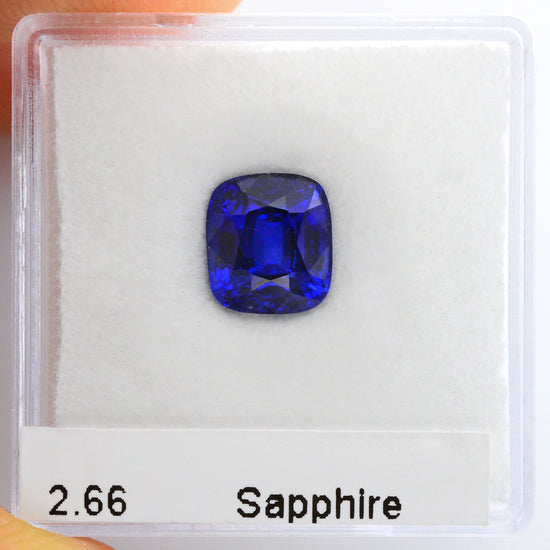 2.66 Carat Blue SRI LANKAN Cushion Sapphire GRS