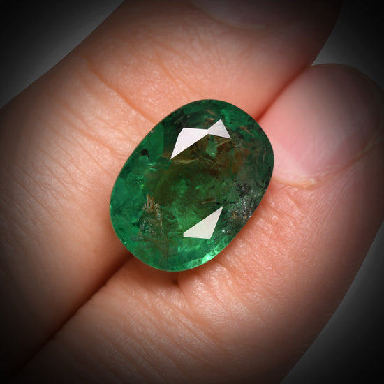 8.80 Carat Green Oval Emerald