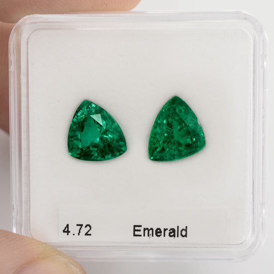 4.72 Carat Green ZAMBIAN Trilliant Emerald