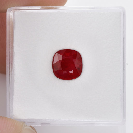 1.78 Carat Red BURMESE Cushion Ruby GRS