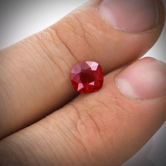 1.78 Carat Red BURMESE Cushion Ruby GRS