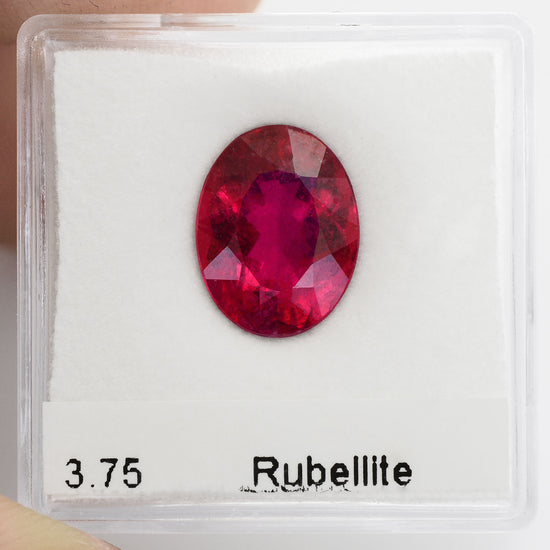3.75 Carat Red  Oval Rubellite