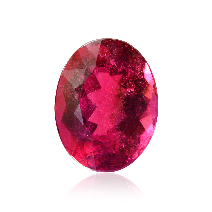 Rubellite rossa ovale da 3,75 carati