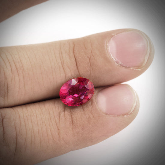 3.75 Carat Red  Oval Rubellite