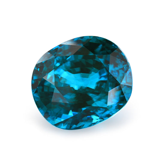 25.14 Carat Blue  Oval Zircon