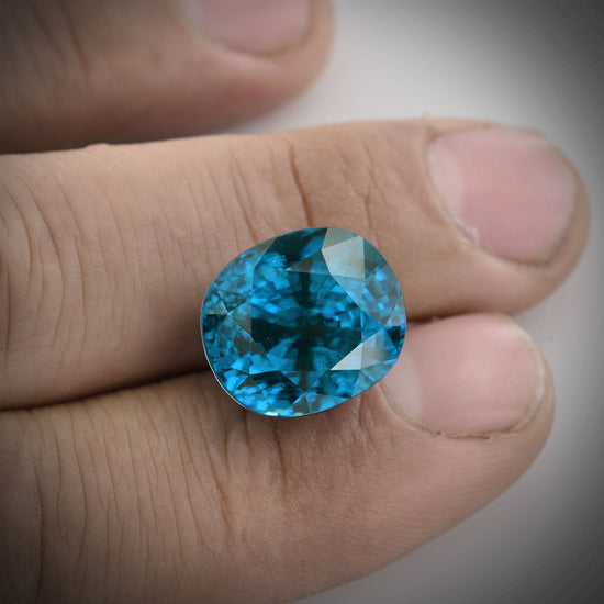 25.14 Carat Blue  Oval Zircon