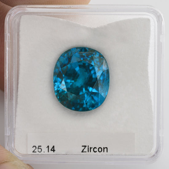 25.14 Carat Blue  Oval Zircon