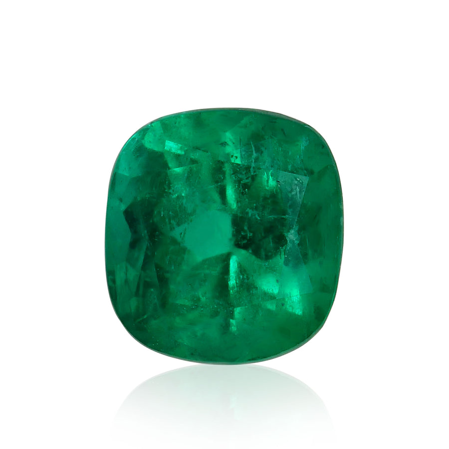 1.74 Carat Green COLOMBIAN Cushion Emerald GRS