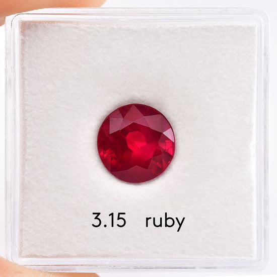 3.15 Carat Red BURMESE Round Ruby GRS