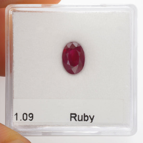 1.09 Carat Red  Oval Ruby