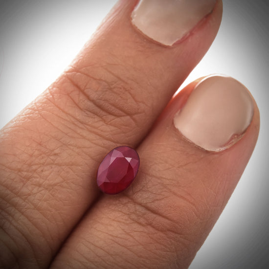1.09 Carat Red  Oval Ruby