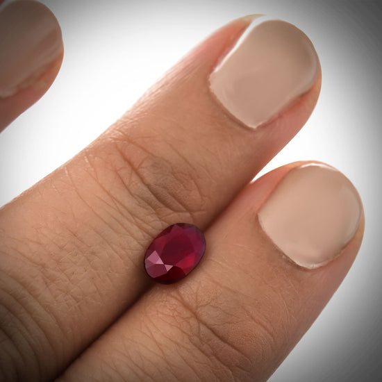 0.90 Carat Red  Oval Ruby