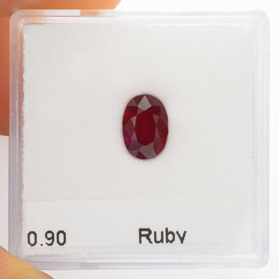 0.90 Carat Red  Oval Ruby