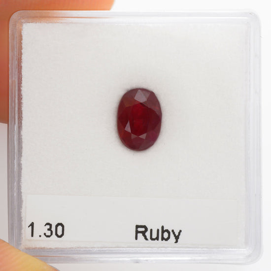 1.30 Carat Red  Oval Ruby