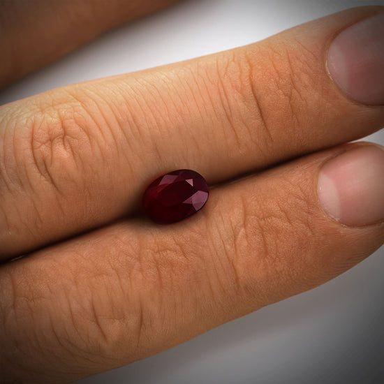 1.30 Carat Red  Oval Ruby
