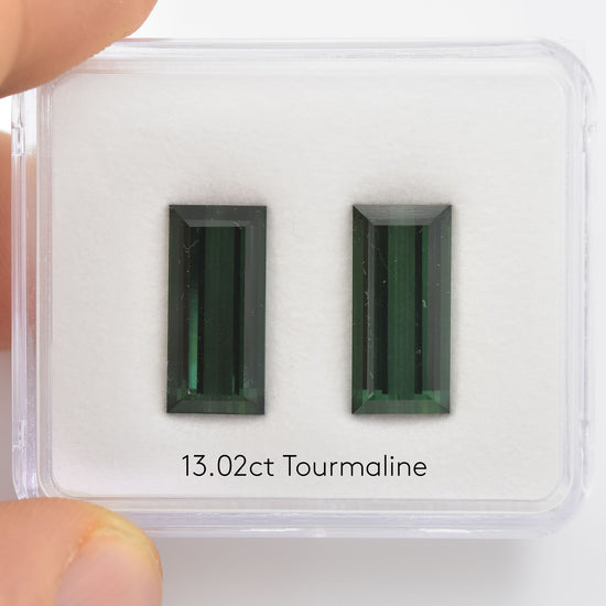 13.02 Carat Green Baguette Tourmaline