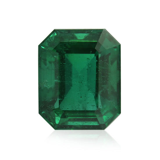 15.41 Karat Grüner ZAMBIAN Oktagon Smaragd GUBELIN