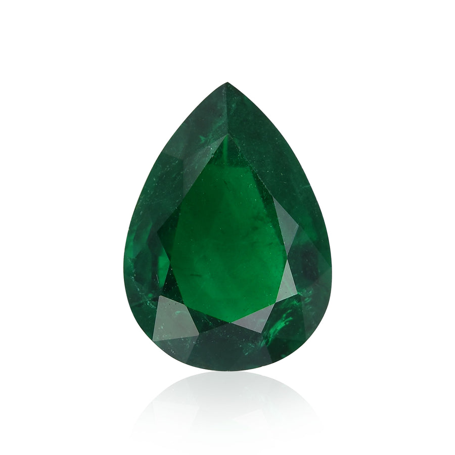 5.16 Carat Green  Pear Emerald GWLAB