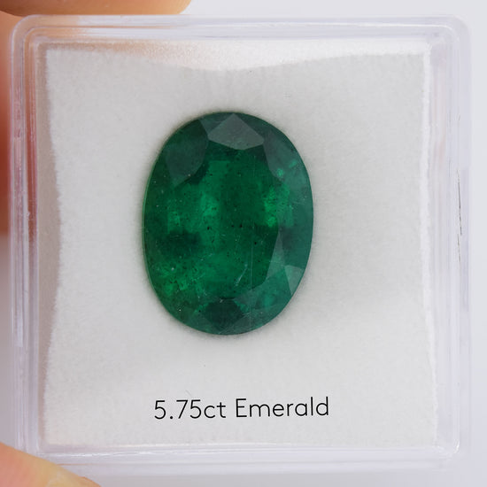 5.75 Carat Green  Oval Emerald GWLAB