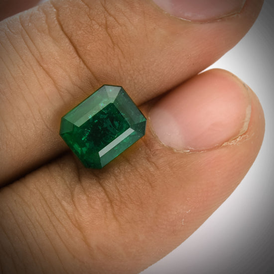 3.33 Carat Green ZAMBIAN Radiant Emerald GWLAB