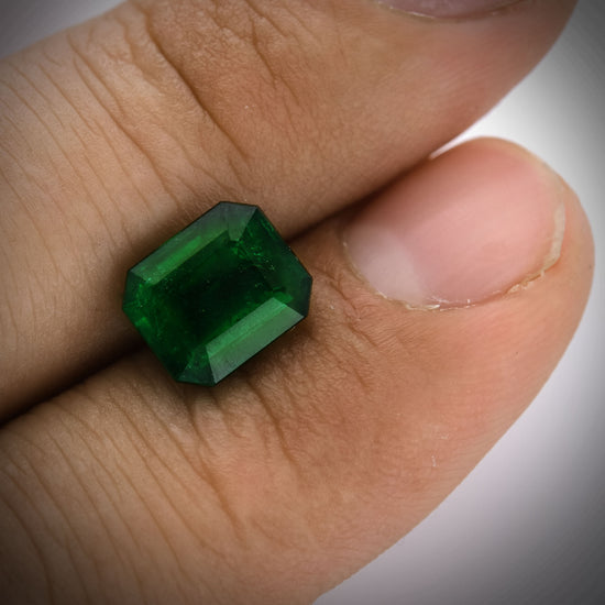 2.97 Carat Green ZAMBIAN Radiant Emerald GWLAB