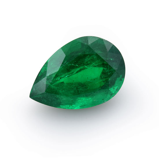4.44 Carat Green ZAMBIA Pear Emerald GWLAB