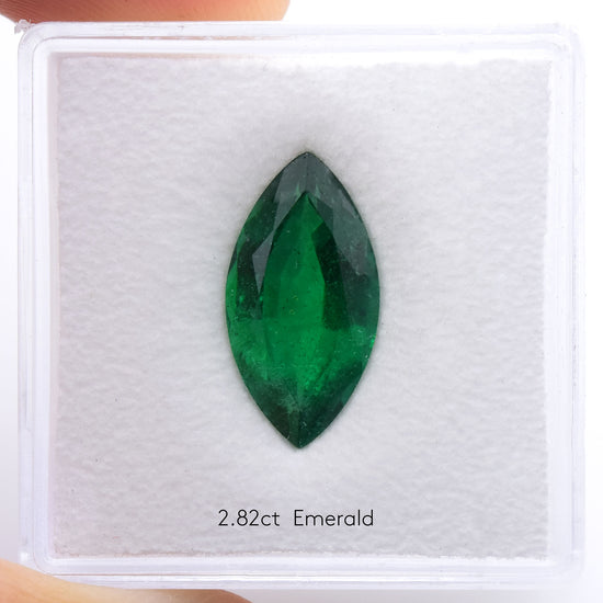 2.82 Carat Green ZAMBIAN Marquise Emerald GWLAB