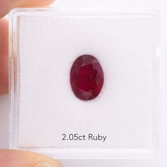 2.05 Carat Red BURMESE Oval Ruby GRS