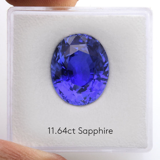 11.64 Carat Blue SRI LANKAN Oval Sapphire AGL